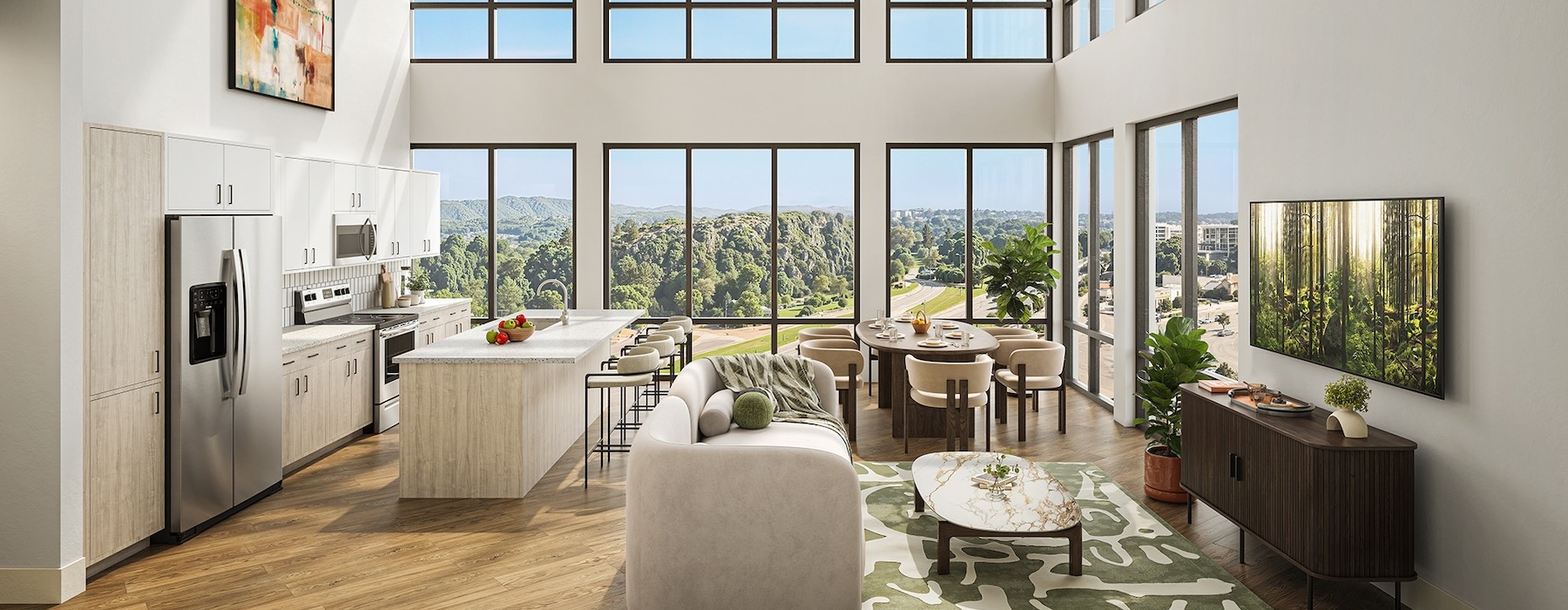 spacious multi-level living area