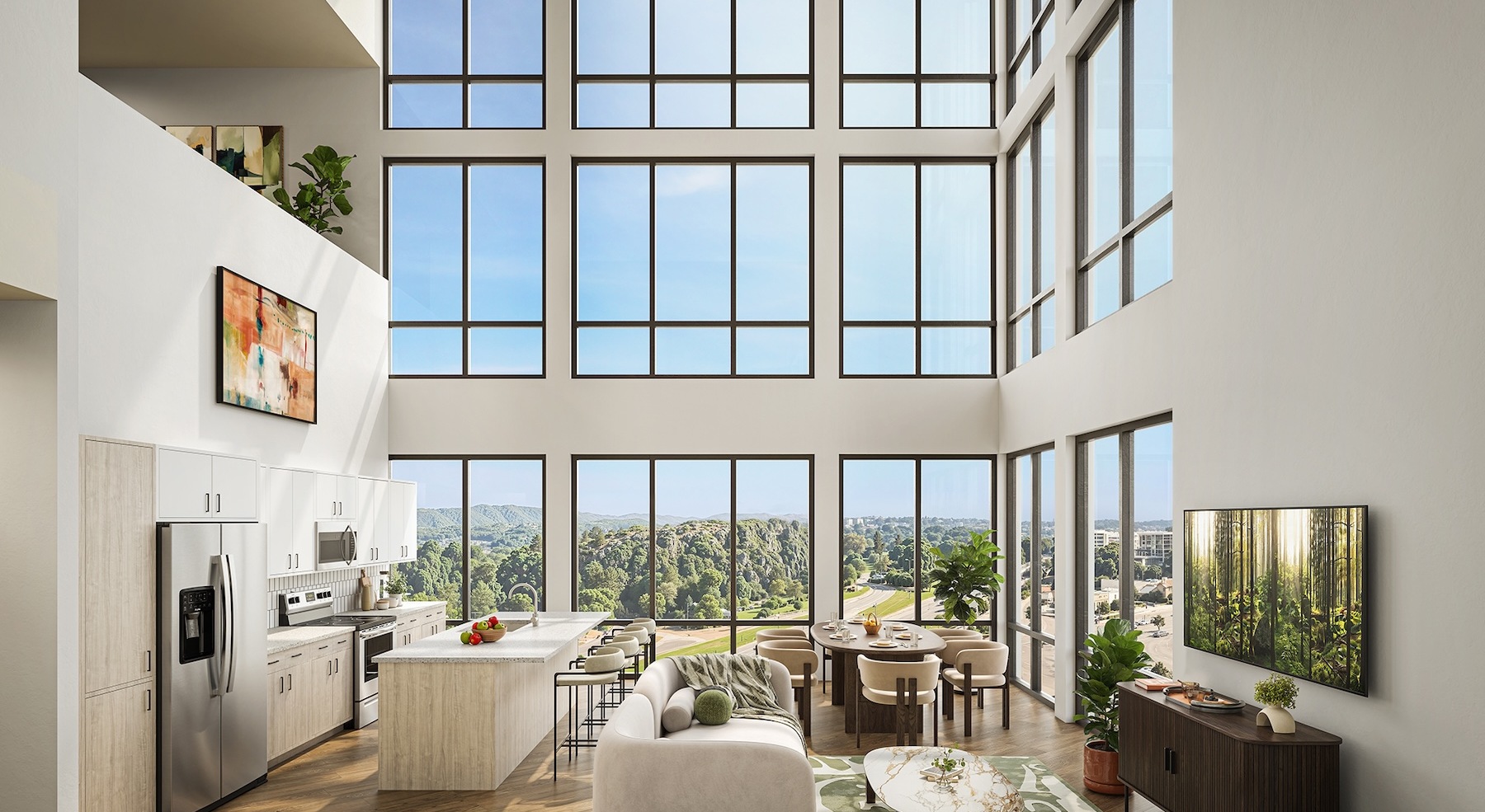 spacious multi-level living area