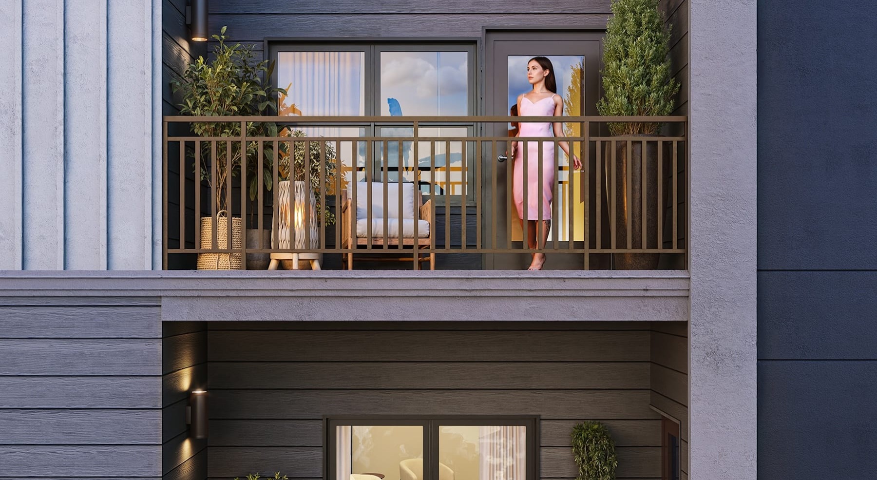 image of balconies from an external view