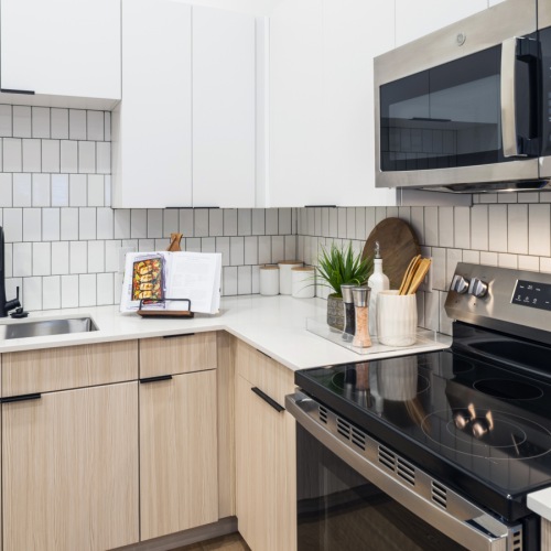 Tiled kitchen backsplash