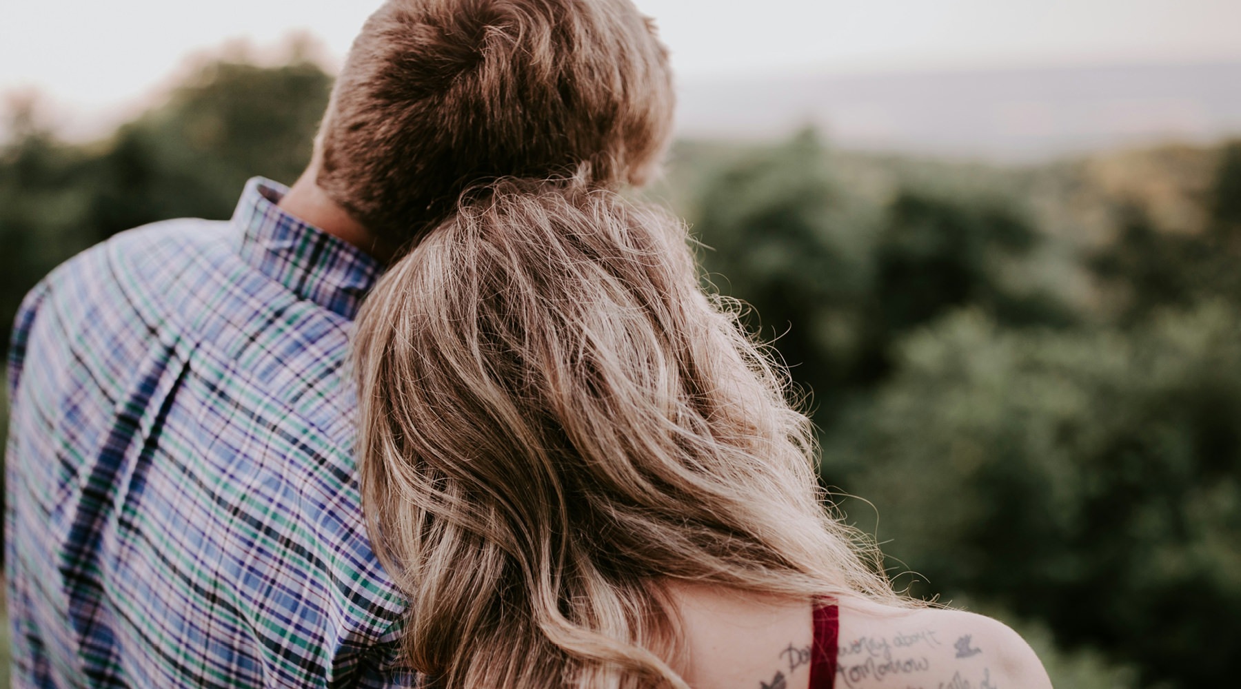 a couple looking at a landscape